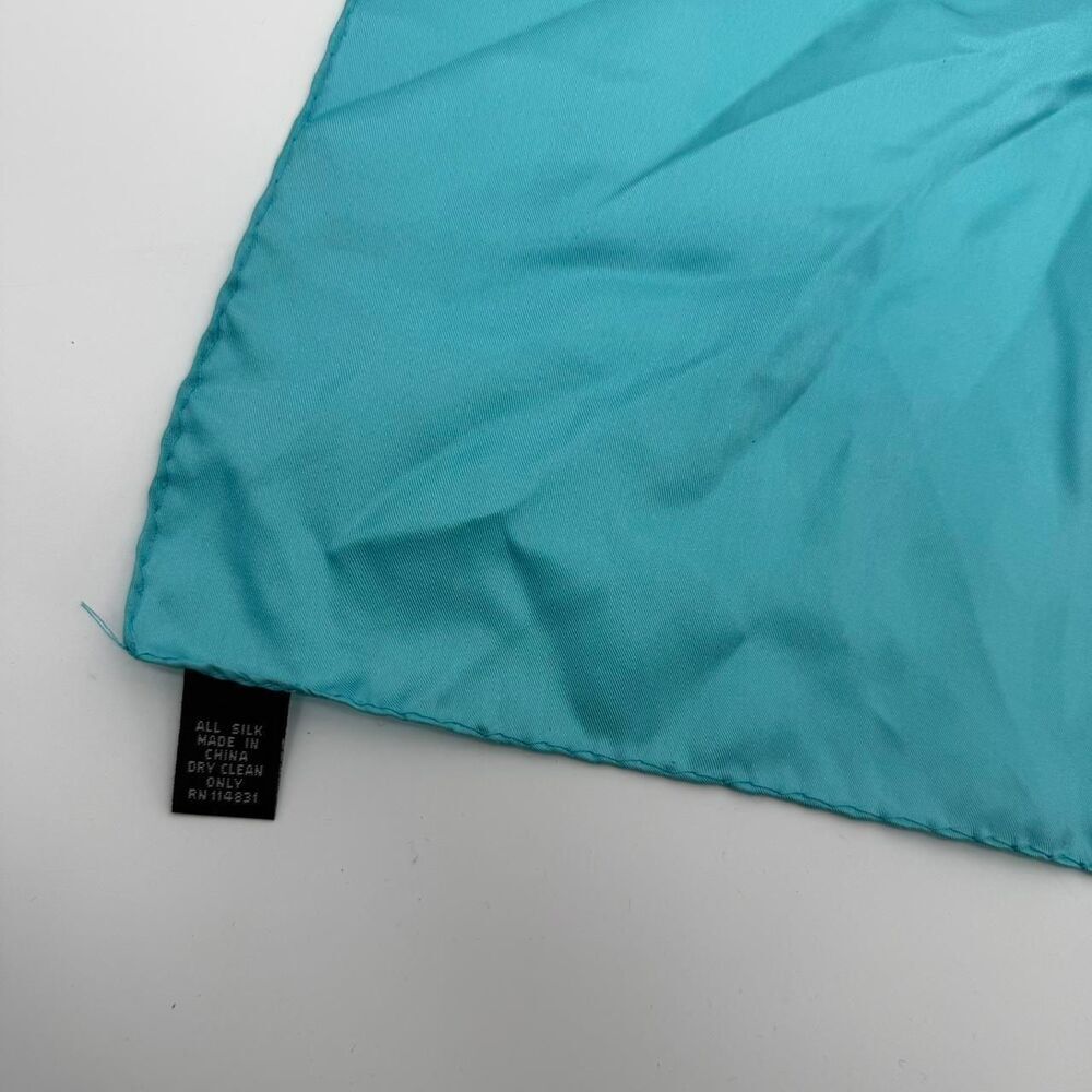 Vintage Silk Square Scarf Geometric Colorblock Blue Multi Unbranded - Picture 5 of 7